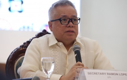 <p>Trade Secretary Ramon Lopez <em>(PNA file photo)</em></p>