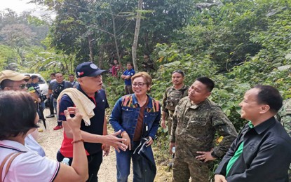 <p><strong>EDUCATION, NOT REVOLUTION.</strong> Surigao del Sur Governor Alexander Pimentel (center in blue hat) spearheads the ocular inspection of sites in Barangay Diatagon, Lianga town and Barangay Mahaba in Marihatag on Monday (March 2, 2020) for the establishment of schools for indigenous people. The governor is accompanied by top officials of the Department of Education in Caraga Region and representatives of the various government agencies <em>(Photo courtesy of 3SFBn)</em></p>