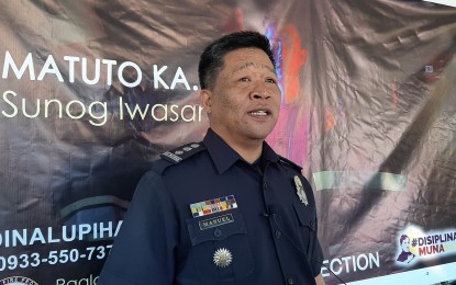 <p><strong>FIRE OLYMPICS</strong>. Sr. Supt. Manuel Manuel, regional director of the Bureau of Fire Protection (BFP) in Central Luzon, says all municipalities in the seven provinces of the region have at least one firetruck each. He served as guest in the Fire Olympics event in Dinalupihan, Bataan on Thursday (Mar. 5, 2020). <em>(PNA photo by Ernie Esconde)</em></p>