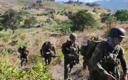 <p><strong>NO LETUP.</strong> Troopers under the Army’s 601st Infantry Brigade conduct clearing operations in the mountains of Ampatuan and Shariff Aguak, both in Maguindanao, where the Daesh-inspired Bangsamoro Islamic Freedom Fighters attempted to launch offensives against the military. More bombs were found following the air and ground assaults since last week. <em>(Photo courtesy of 6ID)</em></p>