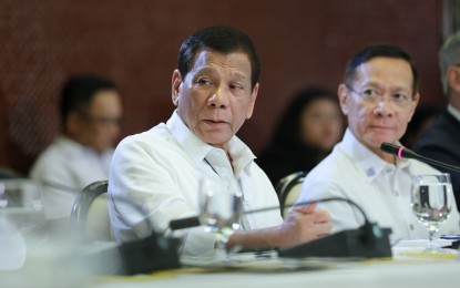 <p>President Rodrigo Duterte and Health Secretary Francisco Duque III<em> (File photo)</em></p>