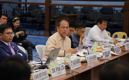 <p><strong>ON TRACK</strong>. Presidential Peace Adviser Carlito Galvez Jr. highlighted the government’s peacebuilding efforts in Mindanao during the Senate public hearing on Tuesday (March 10, 2020). Galvez said the entire process is still on the track despite challenges. <em>(Photo courtesy of OPAPP)</em></p>
<p><br /><br /></p>