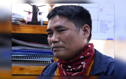 <p><strong>A CALL FOR SUPPORT.</strong> Photo shows Hawudon Jumar Bucales, the Indigenous People Mandatory Representative to the municipal council of Lianga, Surigao del Sur. Bucales and other Manobo leaders in the town have called on Bayan Muna Party-list Rep. Eufemia Campos Cullamat to provide funds for the construction of government-run tribal schools and the establishment of farm-to-market roads in Manobo communities. <em>(PNA photo by Alexander Lopez)</em></p>