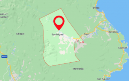 <p>Google map of San Miguel, Surigao del Sur.</p>