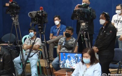 <p>Reporters and cameramen at a Palace press briefing. <em>(File photo)</em></p>