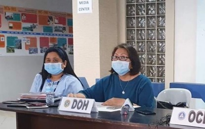 <p><strong>COVID POSITIVE.</strong> DOH Western Visayas regional director Marlyn Convocar (right) confirms two more positive coronavirus disease 2019 (Covid-19) cases in the region in a press conference on Tuesday (March 24, 2020), bringing to four the total cases in Western Visayas. The health official said the two patients admitted to hospitals are in stable condition. <em>(Photo by Office of Civil Defense 6)</em></p>