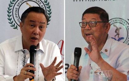 <p>Philippine Olympic Committee president Bambol Tolentino and Philippine Sports Commission chairman Butch Ramirez</p>