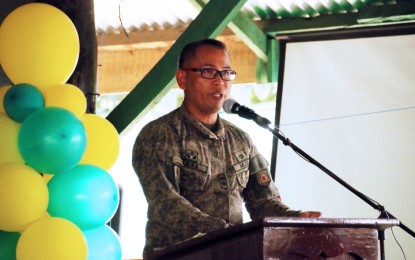 <p><strong>MOVE ON.</strong> Lt. Col. Francisco L. Molina, Jr., commander of the Army's 23rd Infantry Battalion, tells former communist rebels who completed their de-radicalization process on Thursday to apply the learnings they acquired. The de-radicalization program aims to prepare the former guerillas before their reintegration to their families and communities. <em>(PNA file photo by Alexander Lopez)</em></p>