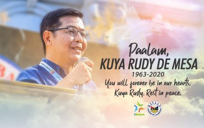 <p><strong>COVID-19 VICTIM</strong>. Rudy de Mesa, city administrator of Balanga City in Bataan, died due to the new coronavirus disease based on the test result from the Research Institute for Tropical Medicine released on Sunday (March 29, 2020). De Mesa, a former provincial administrator of Bataan, died last Friday at a hospital in Pampanga.<em> (Photo courtesy of 1 Bataan)</em></p>