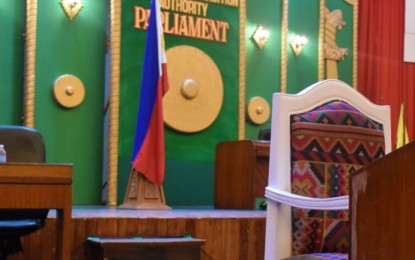 <p><strong>NO SESSION.</strong> Empty seats at the Bangsamoro Transition Authority-Bangsamoro Autonomous Region in Muslim Mindanao (BTA-BARMM) session hall inside Shariff Kabunsuan Complex, the provisional seat of the BARMM in Cotabato City on Thursday (April 2, 2020) due to continuing threats of the coronavirus diseases 2019. The BTA–BARMM says it will resume its sessions when there is a green light from the regional inter-agency task force on Covid-19. <em>(Photo courtesy of BTA-BARMM)</em></p>