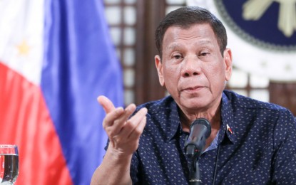 <p><strong>PUBLIC ADDRESS</strong>. President Rodrigo Roa Duterte updates the nation on the government's efforts in addressing the coronavirus disease (Covid-19) at the Malago Clubhouse in Malacañang on April 6, 2020. <em>(Presidential photo by Ace Morandante)</em></p>