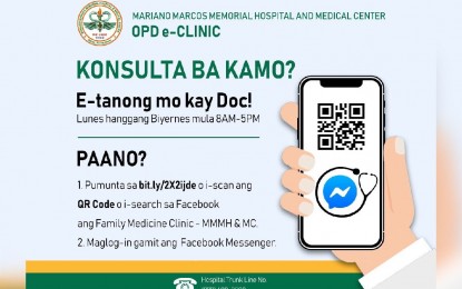 <p><strong>FREE ONLINE MEDICAL CONSULTATIONS.</strong> The Mariano Marcos Memorial Hospital and Medical Center offers free online medical consultations to Ilocanos. It provides health services without going to the hospital to various communities amid the Covid-19 outbreak. <em>(Photo courtesy of MMMH&MC)</em></p>
