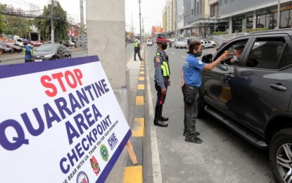 <p>Checkpoint at the boundary of Marikina City and Cainta, Rizal <em>(File photo)</em></p>