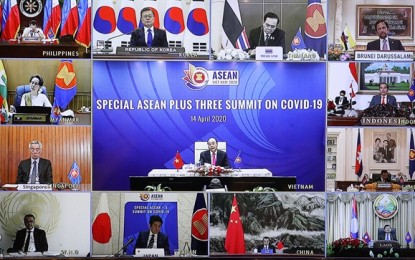 <div dir="auto">Leaders of Asean+3 countries discuss measures to fight Covid-19 at an online summit on Tuesday (April 14, 2020). <em>VNA/VNS Photo</em></div>