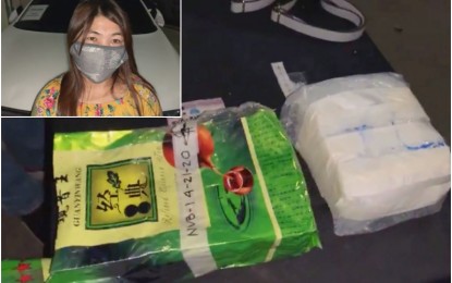 <p><strong>TRACING THE SOURCE</strong>. The Criminal Intelligence Branch of the Cebu City Police Office (CCPO) seizes one kilo of illegal drugs from Noralyn Villesa Bordan, 43, a native of Sagay City, Negros Occidental, inside her rented apartment at Unit 4, Opra, Barangay Kalunasan, Cebu City on Tuesday midnight (April 21, 2020). CCPO chief Col. Josefino Ligan said they are now tracing the source of shabu that was packed inside Chinese teabags. <em>(Screengrab from Romeo Marantal's Facebook video)</em></p>