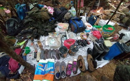 <div dir="auto"><strong>RECOVERED</strong>. The items recovered by troopers of the Philippine Army's 79th Infantry Battalion and Philippine National Police's 6th Special Action Force Battalion from the lair of New People’s Army rebels in Sitio Sicaba, Barangay Gawahon in Victorias City, Negros Occidental after their encounter on Friday (April 24, 2020). Four rebels were killed while two wounded soldiers are in stable condition. (<em>Photo courtesy of 303rd Infantry Brigade, Philippine Army</em>) </div>