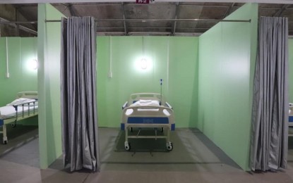 <p><strong>'WE HEAL AS ONE CENTER'.</strong> The air-conditioned cubicles installed at the three big tents that were converted into health care facility for Covid-19 patients at the Philippine Arena in Bocaue, Bulacan. Dubbed as “We Heal as One Center,” the facility was turned over on Thursday, April 30, 2020 by the Iglesia Ni Cristo. <em>(Photo courtesy of BCDA)</em></p>