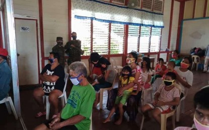 <p><strong>EVACUEES.</strong> Residents of the hinterland village of Camudlas in Bindoy, Negros Oriental who fled their homes are currently staying at a central elementary school in the town proper. They left their village late Thursday (April 30, 2020) following a clash between Army troops and alleged New People's Army members. The clash resulted in the death of three rebels and injuries to one soldier and two civilians. <em>(Contributed photo)</em></p>