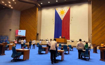 <p>Opening of virtual session at the House of Representatives on May 4, 2020. <em>(Photo courtesy of House Majority Leader Martin Romualdez’s office)</em></p>