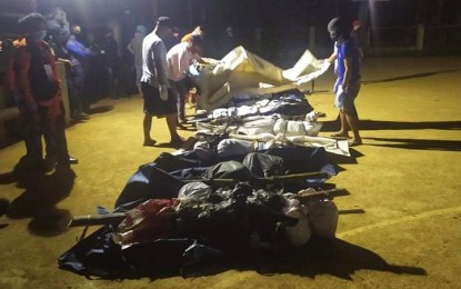 <p><strong>NPA CASUALTIES.</strong> The bodies of the 10 communist New People’s Army rebels are brought to two funeral parlors in Gingoog City early morning Tuesday (May 12), following an encounter Sunday in Sitio Likudon, Barangay Kamanikan in Gingoog City, at the Misamis Oriental-Agusan del Norte border. Pursuit operations and sporadic skirmishes continue as of Tuesday, military officials say. <em>(Photo courtesy of 23IB)</em></p>