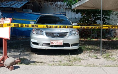 <p><strong>UNDER PROBE</strong>. The police in Negros Oriental is seeking a search warrant from court to investigate a Toyota sedan for its possible involvement in the murder of Dumaguete radio anchor Cornelio Pepino. Provincial police director, Col. Julian Entoma on Wednesday (May 13, 2020) said CCTV footages show what appears to be the same car allegedly tailing the radioman on the night he was shot dead. <em>(Photo by Juancho Gallarde)</em></p>
