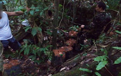 <p><strong>NPA FOOD STASH.</strong> With the help of a captured communist New People’s Army combatant, government troops belonging to the  36th Infantry Battalion uncover a rebel hideout that concealed food supplies and other items during a two-day operation on May 16-17, 2020 in the hinterlands of Barangay Bayogo, Madrid, Surigao del Sur. The military says the food items belonged to the residents in the area who were extorted by the rebels. <em>(Photo courtesy of 36IB)</em><br /><br /><br /><br /></p>