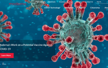 <p>A screenshot taken on May 18, 2020, from the website of the U.S. biotech company Moderna shows a design illustrating its work on a potential vaccine against the Covid-19. <em>(Xinhua)</em></p>