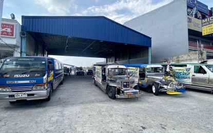 <p><strong>FREE RIDES.</strong> Public utility jeepneys (PUJs) on standby for the “Libreng Sakay” at the San Fernando Genesis Terminal in Pampanga. Some 549 public utility jeepneys and 20 large buses were mobilized on Thursday (May 21, 2020) to provide free rides to workers in government agencies and private companies within the province. <em>(Photo courtesy of Pampanga province)</em></p>