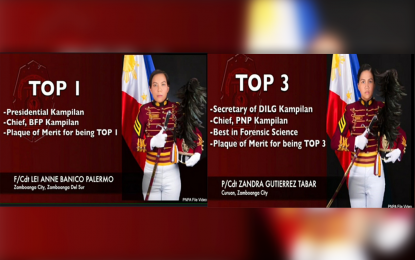 <p><strong>WOMEN POWER.</strong> Two Zamboangueñas, Cadettees First Class Lei Anne Palermo and Zandra Tabar land on the Top 10 of the Philippine National Police Academy (PNPA) Mandayug Class of 2020. The graduation is set to be held Friday (May 22, 2020) at Camp Mariano Castañeda in Silang, Cavite. <em>(Photo grab from PNPA file video)</em></p>