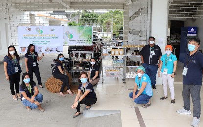 <p><strong>COCO-BASED PRODUCTS.</strong> The Philippine Coconut Authority 13 (Caraga), led by its manager Joel B. Oclarit (standing, 3rd from right), opens a Kadiwa store that will sell various products made from coconut, at the ground floor of its office in Butuan City on Thursday (May 28, 2020). The store will also serve as an additional market for the products of coconut farmers in the region. <em>(Photo courtesy of PCA-13)</em></p>