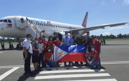 <p><strong>HUMANITARIAN FLIGHT.</strong> The Philippine embassy in Dili, Timor-Leste organized a humanitarian flight to repatriate overseas Filipinos affected by economic impact of the coronavirus. The Philippine government-funded flight departed Dili on May 25, 2020. <em>(Contributed photo)</em></p>