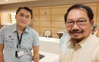 <p><strong>IT'S A GO</strong>. Mindanao Development Authority (MinDA) Secretary Emmanuel Piñol (right) poses with Senator Christopher Lawrence Go after a meeting in Malacañang on Monday (June 1, 2020) for the “Balik Probinsya, Bagong Pag-asa” (BP2) program." The meeting resulted to the approval and acceptance of MinDA’s proposal to roll out the BP2 program with an initial three pilot projects. (<em>Photo lifted from MinDA Secretary Emmanuel Piñol's FB Page</em>) </p>