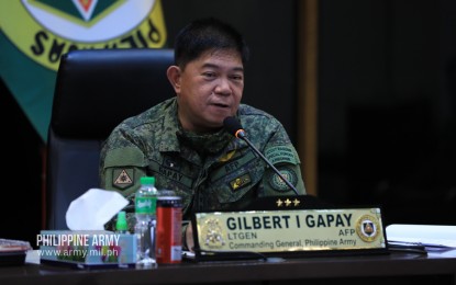 <p>Philippine Army commander, Lt. Gen. Gilbert Gapay. <em>(File photo)</em></p>