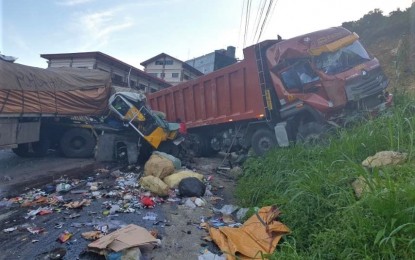 <p><strong>GRIM ACCIDENT.</strong> The vehicular accident at Bontiwey, Poblacion, Tuba, Benguet at dawn on Monday (June 8, 2020). Six persons were killed and four others injured in the accident. <em>(Photo courtesy of Col. Elmer Ragay)</em></p>