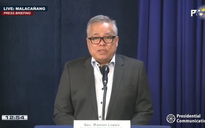 <p><strong>EASING LOCKDOWN.</strong> Trade Secretary Ramon Lopez during the briefing at Malacañang Palace on Tuesday (June 9, 2020). Lopez talks about sectors that will further open during modified general community quarantine and rental payment arrangements, as the government is expected to ease lockdown measures in the country next week. <em>(Screengrab from RTVM's live streaming)</em></p>
<p> </p>
