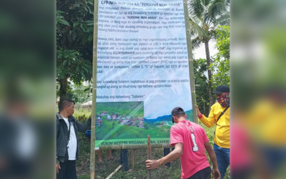 <p><strong>NO TO TERRORISM.</strong> A group of Subanens of the Zamboanga Peninsula and Misamis Occidental area, install a billboard in Barangay Cunacon, Bayog, Zamboanga del, to express their support to the passage of the proposed Anti-Terrorism Act of 2020. The group also declared the Communist Party of the Philippines-New People's Army-National Democratic Front as persona non grata within their ancestral domain. <em>(Photo courtesy of the Army's 44th Infantry Battalion)</em></p>