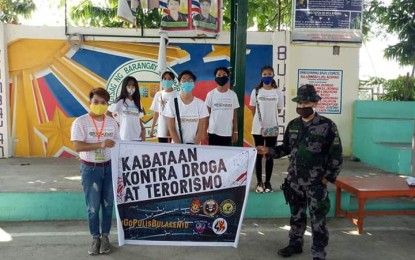 <p><strong>ANTI-TERROR BILL</strong>. </p>
<p>Leaders and members of the Kabataan Kontra Droga at Terorismo (KKDAT) in Bulacan see the proposed anti-terrorism bill will protect them against illegal drugs and violent extremism. They say: “Now more than ever, there is an urgent need for the proposed measure to be passed so that they would not fall victim to the menaces of illegal drugs and terrorism.” (<em>Photo courtesy of the Bulacan Police Provincial Office</em>) </p>