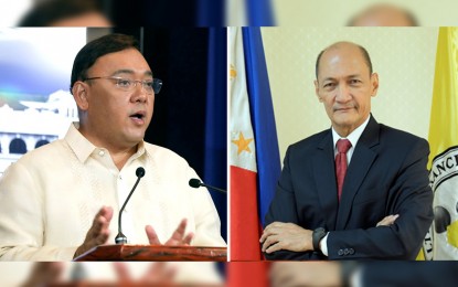 <p>Presidential Spokesperson Harry Roque and PhilHealth president and chief executive officer Ricardo Morales</p>