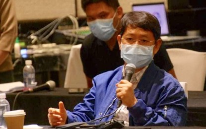 <p><strong>STRICT HOME QUARANTINE.</strong> Interior and Local Government Secretary Eduardo Año is shown during the virtual presser of the Inter-Agency Task Force for the Management of Emerging Infectious Diseases (IATF-EID) on Tuesday (June 23, 2020) in Cebu City. DILG-Central Visayas Regional Director Leocadio Trovela, who is regional IATF-EID chair, said on Wednesday that Año is imposing a one-pass-per-family policy in the Cebu capital to ensure "strict home quarantine" as a measure against further spread of Covid-19.<em> (Photo courtesy of Police Regional Office-7)</em></p>