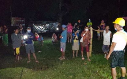 <p><strong>EVACUATED</strong>. Residents of Barangay Ilijan in Bago City, Negros Occidental were briefed and evacuated to safer grounds on Tuesday night (June 23, 2020) after earthquakes were felt and sulfuric fumes were emitted by Mt. Kanlaon in the area. Localities surrounding the volcano were alerted after two magnitude 4.7 earthquakes were recorded by the Philippine Institute of Volcanology and Seismology early Monday morning. <em>(Photo courtesy of Bago City Disaster Risk Reduction and Management Office)</em></p>