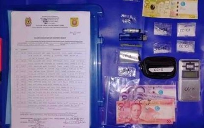 <p><strong>SHABU SEIZED.</strong> Drug enforcement personnel of Bacolod City Police Office Station 2 seized 13 grams of suspected shabu with an estimated street value of PHP104,000 during a buy-bust in Purok Bolinao, Barangay 1. They also arrested two suspects during the operation on Saturday, June 27, 2020. <em>(Photo courtesy of Bacolod City Police Office)</em></p>