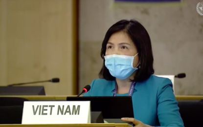 <p>Ambassador Le Thi Tuyet Mai, head of Vietnam's Permanent Mission to the UN <em>(Screengrab from UN session)</em></p>