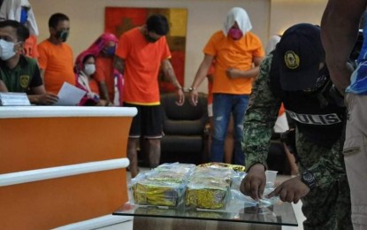 <p><strong>ANTI-DRUGS DRIVE</strong>. Authorities arrested eight big-time drug suspects and confiscated some 10 kilos of shabu worth PHP70 million in anti-illegal drug operations in Barangay Pandayan, Meycuayan City, Bulacan on Wednesday (July 1, 2020). The suspects will be charged with violation of Sections 5, 11, 26, Article II, of Republic Act 9165, or the Comprehensive Anti-Drug Act of 2020.  <em>(Photo courtesy of PRO-3)</em></p>