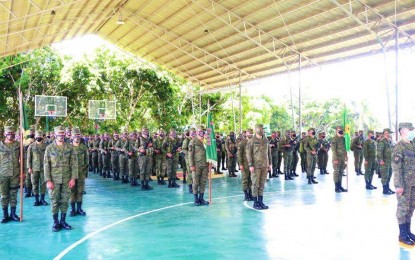 <p><strong>NEW ASSIGNMENT.</strong> Soldiers of the Army’s 38th Infantry Battalion witness the turnover of battalion commanders as they prepare for deployment to Sarangani province from Datu Odin Sinsuat, Maguindanao as part of the expansion of the area of responsibility of the 6th Infantry Division, their mother unit, in Central Mindanao. The 38IB will secure the towns of Maasim and Kiamba in Sarangani province starting Monday (July 6, 2020). <em>(Photo courtesy of 6ID)</em></p>