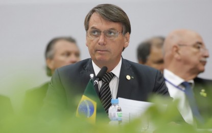 <p>File photo taken on Dec. 5, 2019 shows Brazilian President Jair Bolsonaro attending a conference in Bento Goncalves, Brazil. <em>(Xinhua photo/Rahel Patrasso)</em></p>