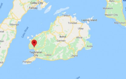 <p>Google map of Bohol province</p>