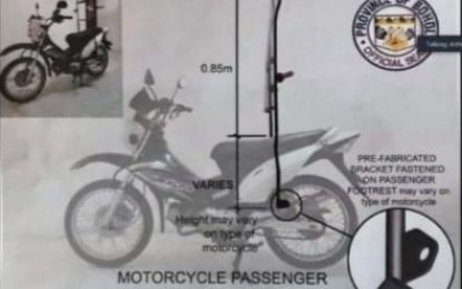 <p>Prototype of the motorcycle barrier submitted by Bohol Governor Arthur Yap.<em> (Photo courtesy of DILG)</em> </p>