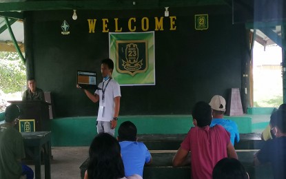 <p><strong>LIVELIHOOD PREPS.</strong> A total of 15 former rebels undergo a series of a pre-orientation seminar on Livelihood Settlement Grant starting Wednesday (July 8, 2020) until Saturday at the headquarters of the Army's 23rd Infantry Battalion in Barangay Alubihid, Buenavista, Agusan del Norte. <em>(Photo courtesy of CMO, 23rd IB)</em></p>