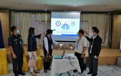 <p><strong>PORTAL FOR RETURNEES</strong>. Regional directors of national government agencies in Eastern Visayas led the launching on Monday (July 13, 2020) of "Balik-Otso" website to register all returning residents to the region. The Department of Science and Technology regional office developed the online portal. <em>(Photo courtesy of Office of Civil Defense)</em></p>