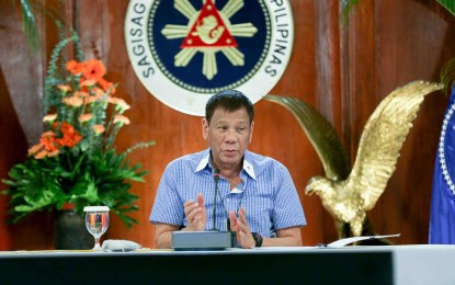 <p><strong>TALK TO THE NATION.</strong> President Rodrigo Roa Duterte talks to the people after holding a meeting with the Inter-Agency Task Force for the Management Emerging Infectious Diseases (IATF-MEID) core members at the Malago Clubhouse in Malacañang on July 15, 2020.<em> (Simeon Celi Jr./Presidential photo)</em></p>